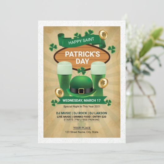 Einladung von Saint Patricks Flyer (Stehend Vorderseite)