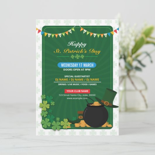 Einladung von Saint Patricks Flyer (Stehend Vorderseite)