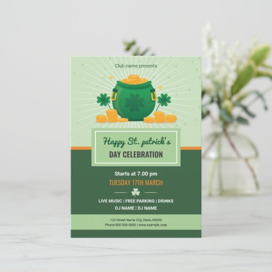 Einladung von Saint Patricks Flyer (Stehend Vorderseite)