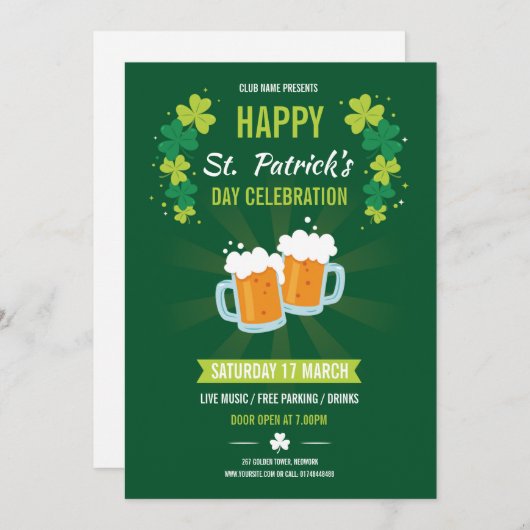 Einladung von Saint Patricks Flyer (Vorne/Hinten)