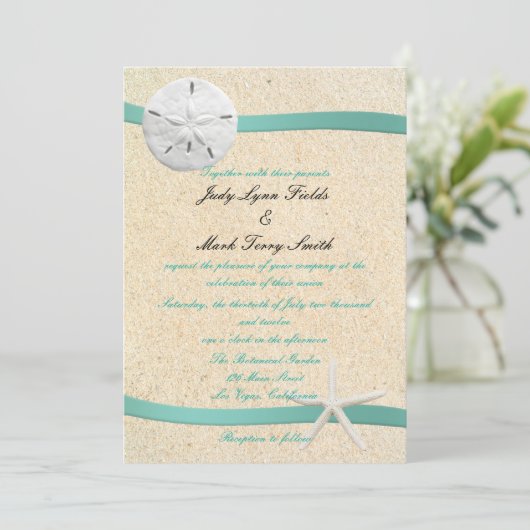 Einladung von Sand Dollar Beach (Stehend Vorderseite)