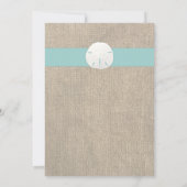 Einladung von Sand Dollar Beach Hochzeit - Türkis (Rückseite)