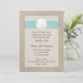 Einladung von Sand Dollar Beach Hochzeit - Türkis (Stehend Vorderseite)