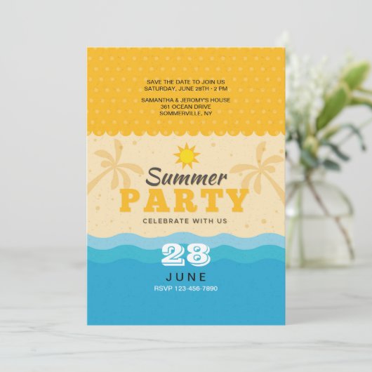 Einladung von Sand und Surf (Stehend Vorderseite)