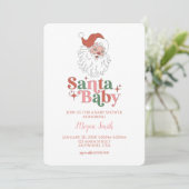 Einladung von Santa Baby Retro Baby Dusche (Stehend Vorderseite)