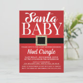 Einladung von Santa Baby Winter Baby Dusche (Stehend Vorderseite)