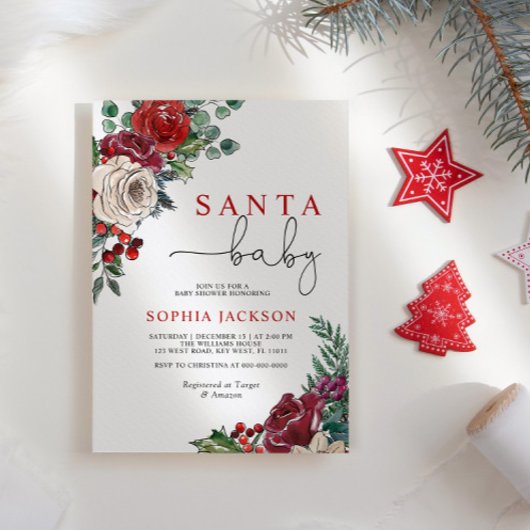 Einladung von Santa Baby Winter Baby Dusche