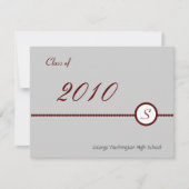 Einladung von Scarlet & Gray Monogramm Foto (Vorderseite)