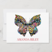 Einladung von Schmetterlingen / Personalisierte No (Vorderseite)