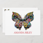 Einladung von Schmetterlingen / Personalisierte No (Vorne/Hinten)