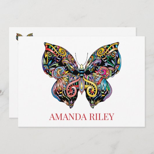 Einladung von Schmetterlingen / Personalisierte No (Vorne/Hinten)