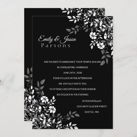 Einladung von Schwarz-Weiß-Empfang (Vorne/Hinten)