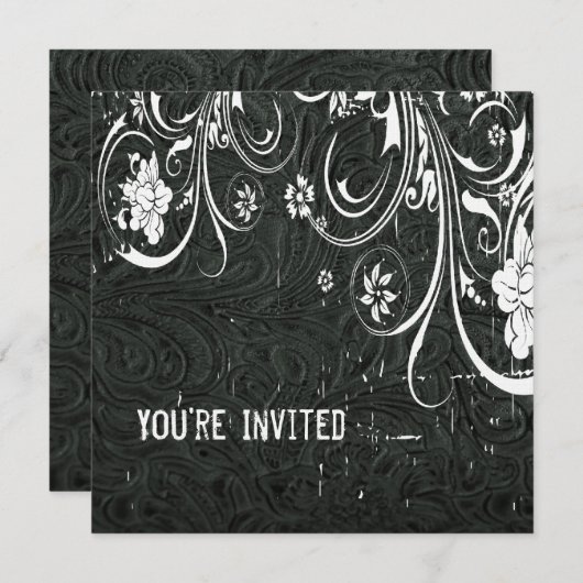 Einladung von Schwarzleder und Spitzen (Vorne/Hinten)