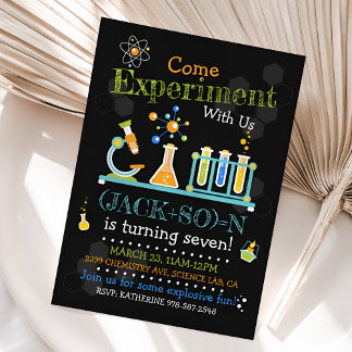 Einladung von Science Birthday, Party für Wissensc