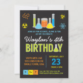 Einladung von Science Birthday Party in Blue (Vorderseite)