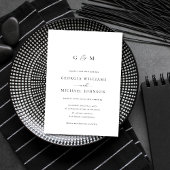 Einladung von Script Ampersand Monogram White Wedd