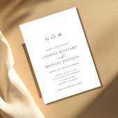 Einladung von Script Ampersand Monogram White Wedd