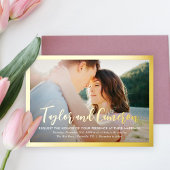 Einladung von Script Names FOIL Simple Wedding Fot