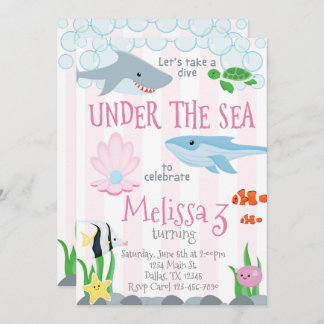Einladung von Sea Animal Birthday Party