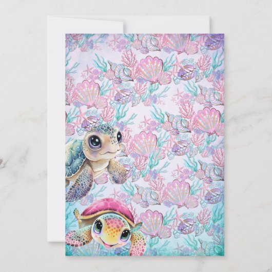 Einladung von Sea Turtle zum Geburtstag (Rückseite)