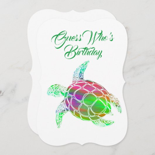 Einladung von Sea Turtle zum Geburtstag (Vorne/Hinten)