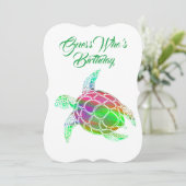 Einladung von Sea Turtle zum Geburtstag (Stehend Vorderseite)