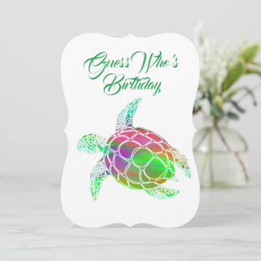 Einladung von Sea Turtle zum Geburtstag (Stehend Vorderseite)
