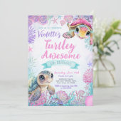 Einladung von Sea Turtle zum Geburtstag (Stehend Vorderseite)