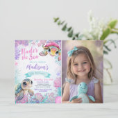 Einladung von Sea Turtle zum Geburtstag (Stehend Vorderseite)