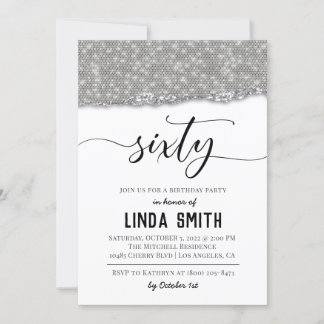 Einladung von sechzig Diamond zum Geburtstag