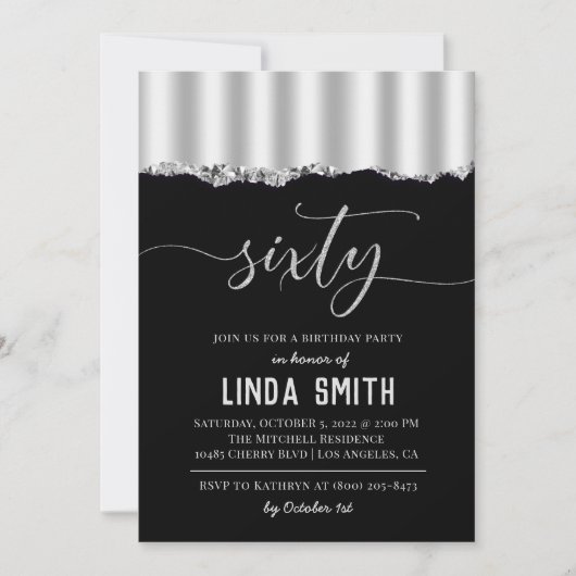 Einladung von sechzig Diamond zum Geburtstag (Vorderseite)