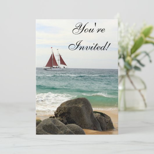 Einladung von Segelbooten (Stehend Vorderseite)