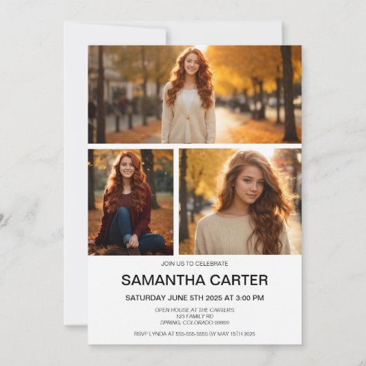 Einladung von Senior Grad Foto (Rückseite)