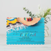 Einladung von Serape und Sombrero (Stehend Vorderseite)