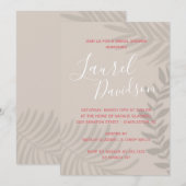 Einladung von Shadow Palm Tan und Korallendusche (Vorne/Hinten)