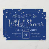 Einladung von Shiny Bling Bridal Dusche - Blau (Vorne/Hinten)