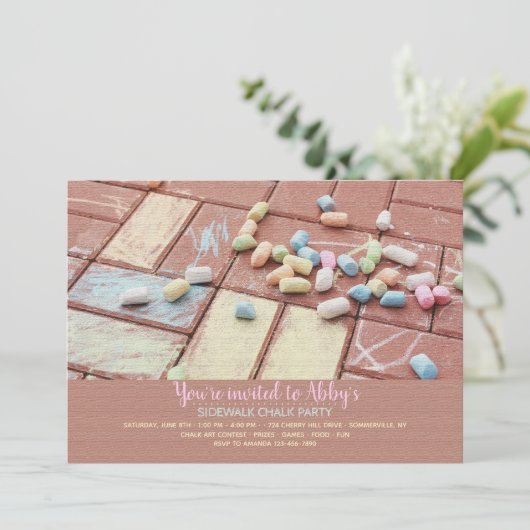 Einladung von Sidewalk Chalk (Stehend Vorderseite)