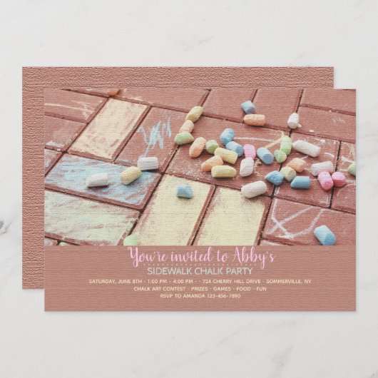 Einladung von Sidewalk Chalk (Vorne/Hinten)