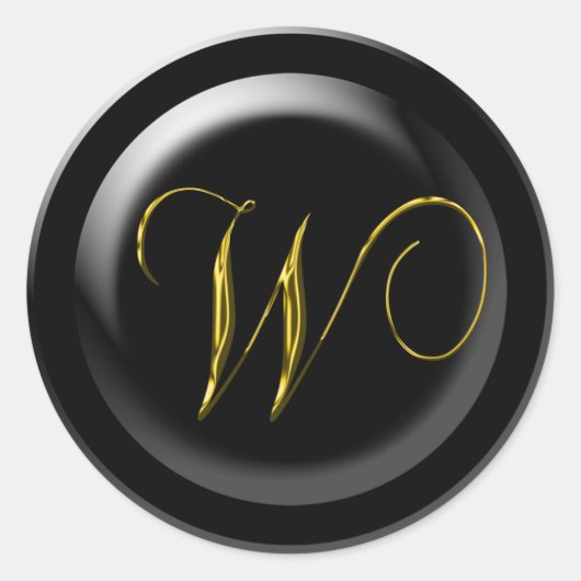 Einladung von Siegeln zum Hochzeitsfeiern Letter W Runder Aufkleber (Vorderseite)