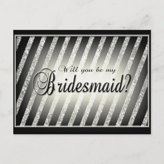 Einladung von Silber, Gold und Black Bridesmaid (Vorderseite)