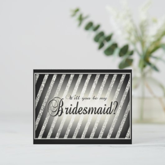 Einladung von Silber, Gold und Black Bridesmaid (Stehend Vorderseite)