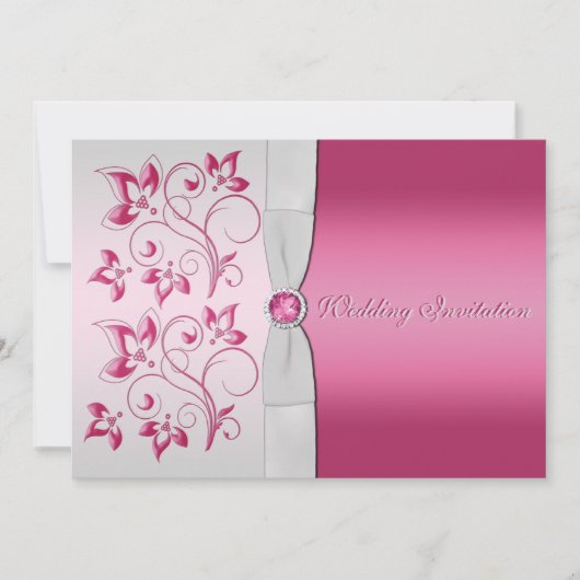 Einladung von Silber und Rosa (Vorderseite)