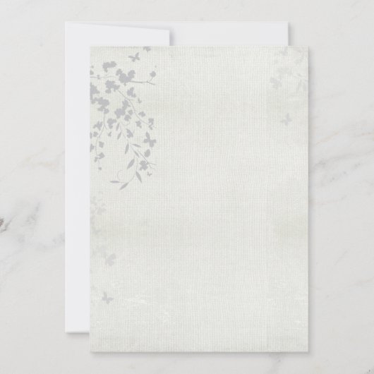 Einladung von Silberblättern und Schmetterlingen (Rückseite)