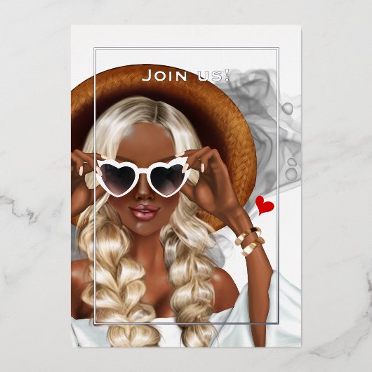 Einladung von Silberfarben-Junggeselinnen-Abschied (Vorderseite)