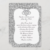 Einladung von Silberner Glitzer Unendlichkeit Herz (Vorne/Hinten)