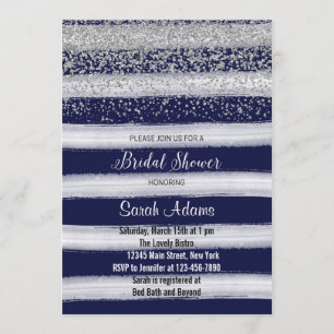 Einladung von Silver and Navy Bridal Dusche