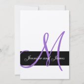 Einladung von Silver Wedding Lila Monogram-Namen (Vorderseite)