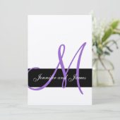 Einladung von Silver Wedding Lila Monogram-Namen (Stehend Vorderseite)