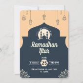 Einladung von Simple Blue Ramadan Iftar (Portrait) (Vorderseite)
