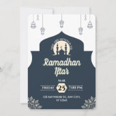Einladung von Simple Blue Ramadan Iftar (Portrait) (Vorderseite)